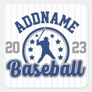 Personalised NAME Baseball Team Player Game Square Sticker