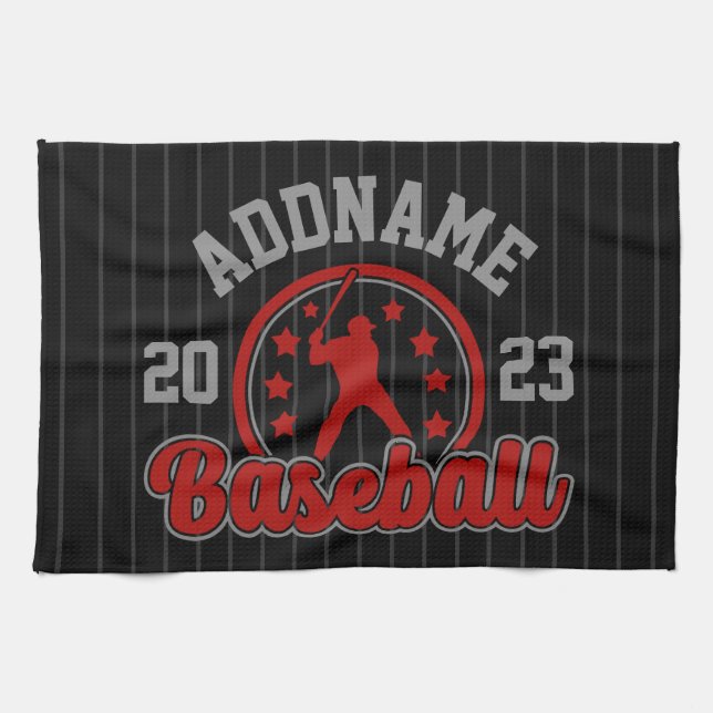 Personalised NAME Baseball Team Player Game Tea Towel (Horizontal)