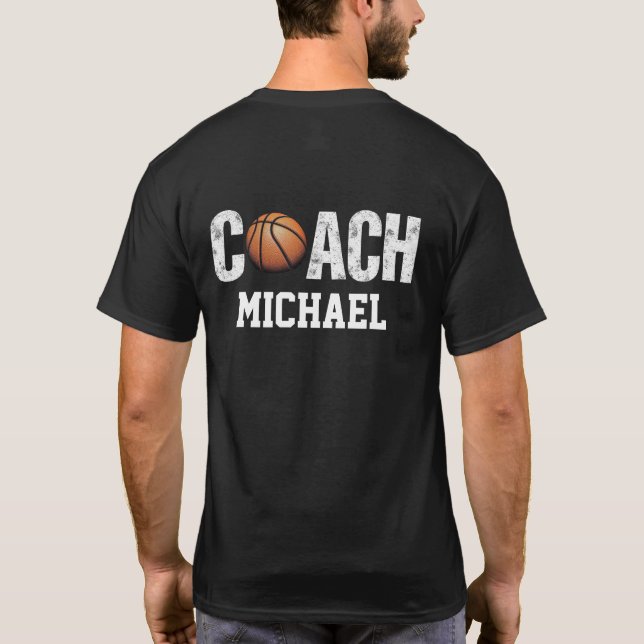 Personalised Name Basketball coach custom tee      (Back)