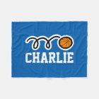 Personalised name basketball fleece blankets