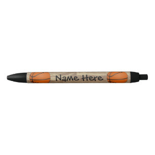Personalised Name Basketball Orange/Brown Black Ink Pen