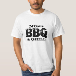 Personalised name BBQ t shirt for outdoors men