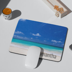 Personalised name Beach Waves Ocean Surf Mouse Pad