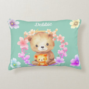 Personalised name bear decorative cushion