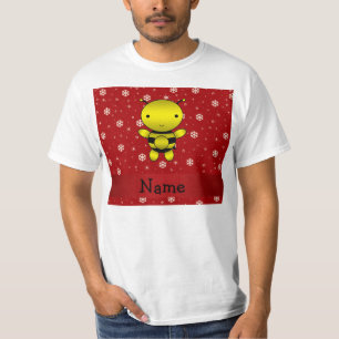 Personalised name bee red snowflakes T-Shirt