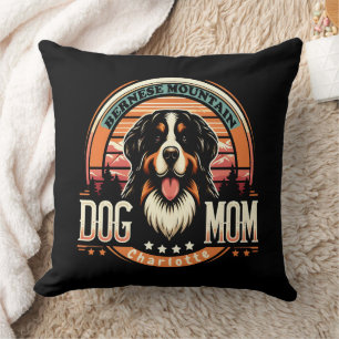 Personalised Name Bernese Mountain Dog Mum Vintage Cushion
