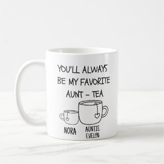 Personalised Name Best Auntie Aunt-tea Funny Coffee Mug
