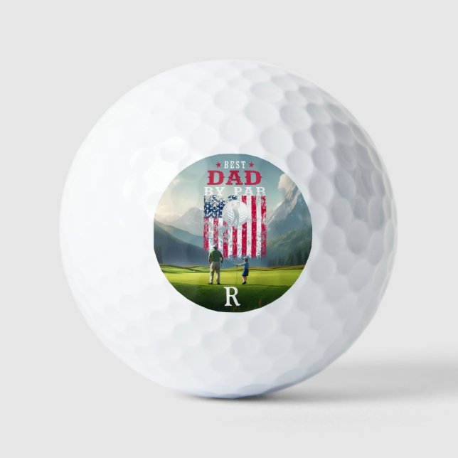 Personalised Name Best Dad By Par Golf Balls (Front)