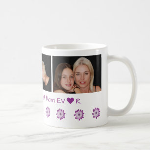 Personalised Name + Best Mum Ever + 3 Photos Coffee Mug