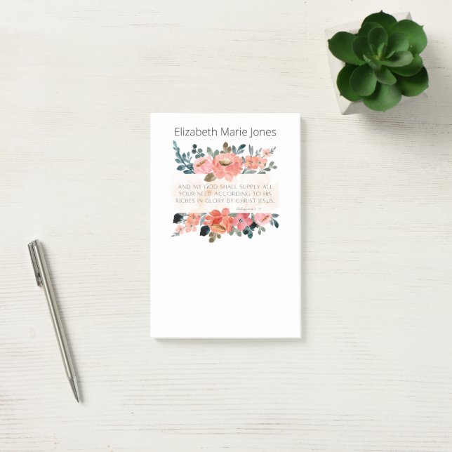 Personalised Name Bible Verse Notepad (Office)