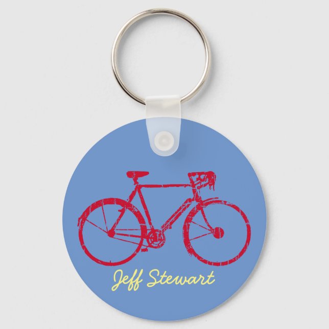personalised name bike key ring (Front)