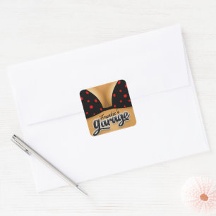 Personalised NAME Bikini Babe Girl Man Cave Garage Square Sticker