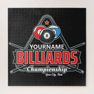 Personalised NAME Billiards 8 Ball Pool Cue Rack  Jigsaw Puzzle