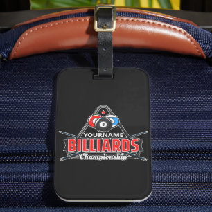 Personalised NAME Billiards 8 Ball Pool Cue Rack  Luggage Tag