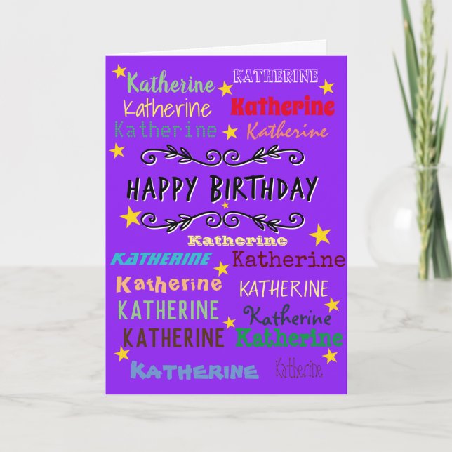 Personalised Name birthday Card- multiple Card (Front)
