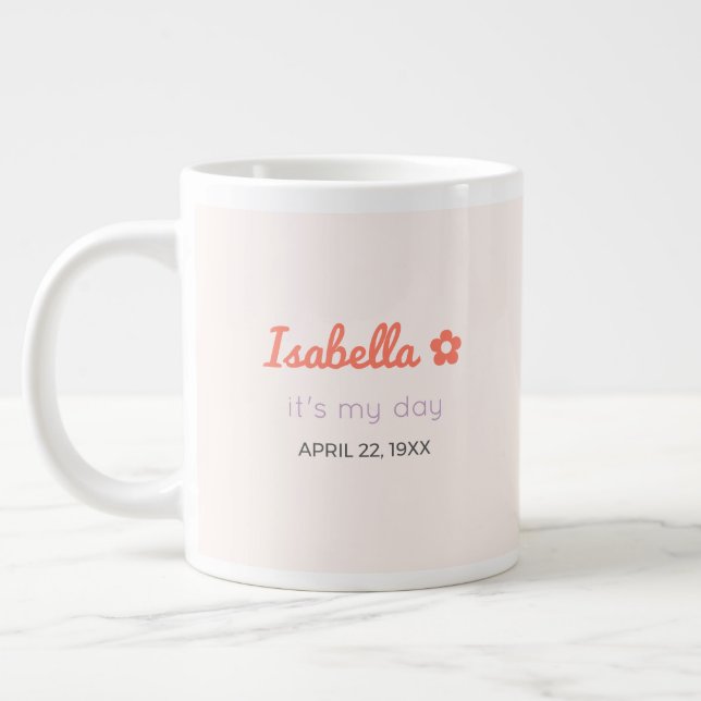 Personalised Name Birthday Coffee Mug for Her (Left)