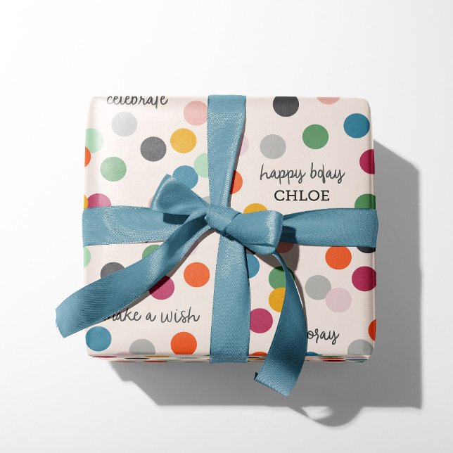 Personalised Name | Birthday Confetti Wrapping Paper (Creator Uploaded)