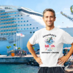 Personalised Name Birthday Cruise Cocktail Anchor T-Shirt<br><div class="desc">This design was created though digital art. You may change the style of this shirt by choosing More > under the style option. It may be personalised by clicking the customise button and changing the colour, adding a name, initials or your favourite words. Contact me at colorflowcreations@gmail.com if you with...</div>