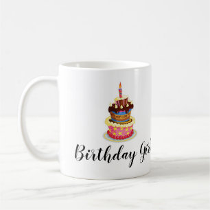 Personalised name birthday girl mug