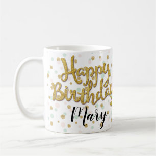 Personalised name birthday girl mug