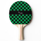 Personalised name black and green checkers