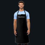 Personalised Name Black and white Apron<br><div class="desc">Personalise this modern apron with a name. Black and white,  simple and thoughtful.

Makes for a great gift.</div>