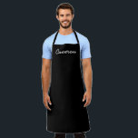 Personalised Name Black and white Apron<br><div class="desc">Personalise this modern apron with a name. Black and white,  simple and thoughtful.

Makes for a great gift.</div>