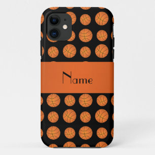 Personalised name black basketballs iPhone 11 case