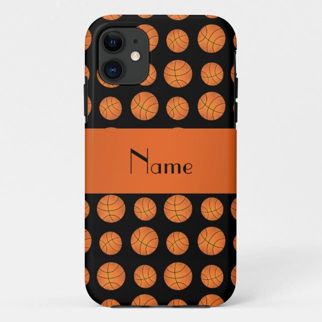 Personalised name black basketballs Case-Mate iPhone case (Back)