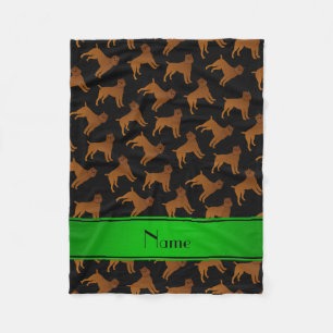 Personalised name black brussels griffon dogs fleece blanket