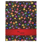 Personalised name black colourful pool pattern