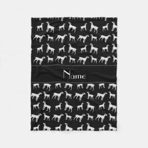 Personalised name black dalmatian dogs fleece blanket