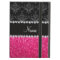 Personalised name black damask pink glitter