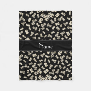 Personalised name black dominos fleece blanket