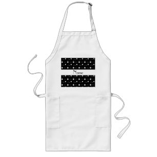 Personalised name black golf balls long apron