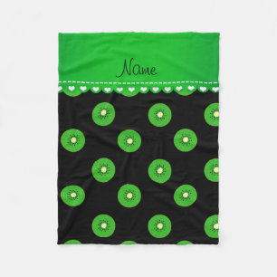 Personalised name black green kiwi fleece blanket