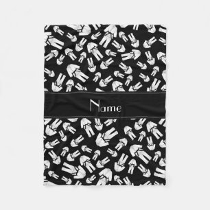 Personalised name black karate pattern fleece blanket
