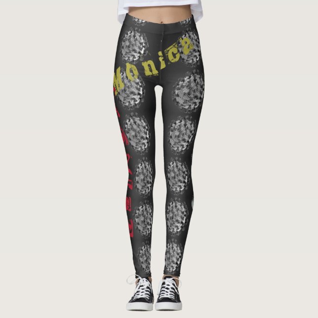 Personalised Name black Leggings (Front)