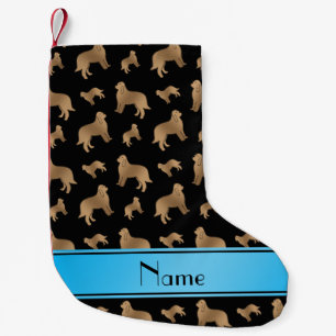 Personalised name black Otterhound dogs Small Christmas Stocking