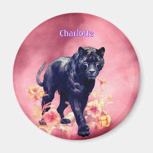 Personalised name Black Panther Magnet