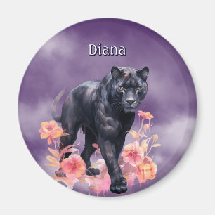 Personalised name Black Panther Magnet