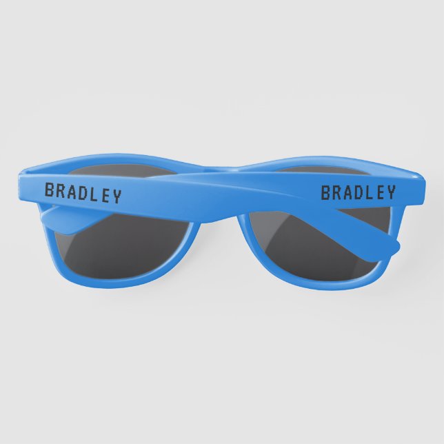 Personalised Name Black Summer Party Favour Sunglasses (Back)
