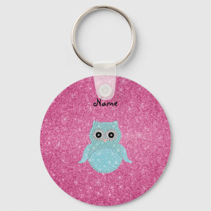 Personalised name bling owl diamonds key ring