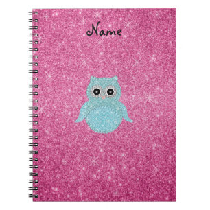 Personalised name bling owl diamonds notebook