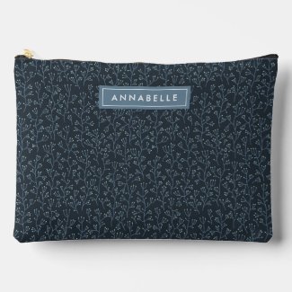 Personalised Name Blue Boho Floral Pattern