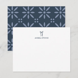 Personalised Name Blue Bow Card