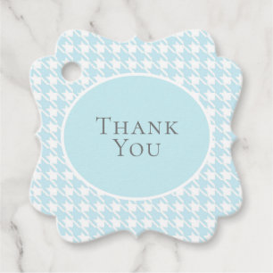 Personalised  Name Blue Check Plaid Favour Tags