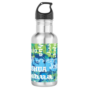 Personalised Name Blue Green Subway Art 532 Ml Water Bottle
