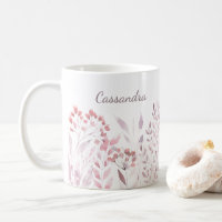 Personalised Name Blue Lavender Botanical Foliage