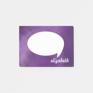 Personalised Name Blue Talk Bubble Post-it Notes